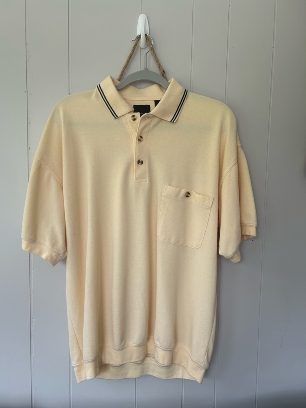 Thomson Shirtmakers Men’s Vintage 80s Yellow Dadcore Polo Golf Shirt
